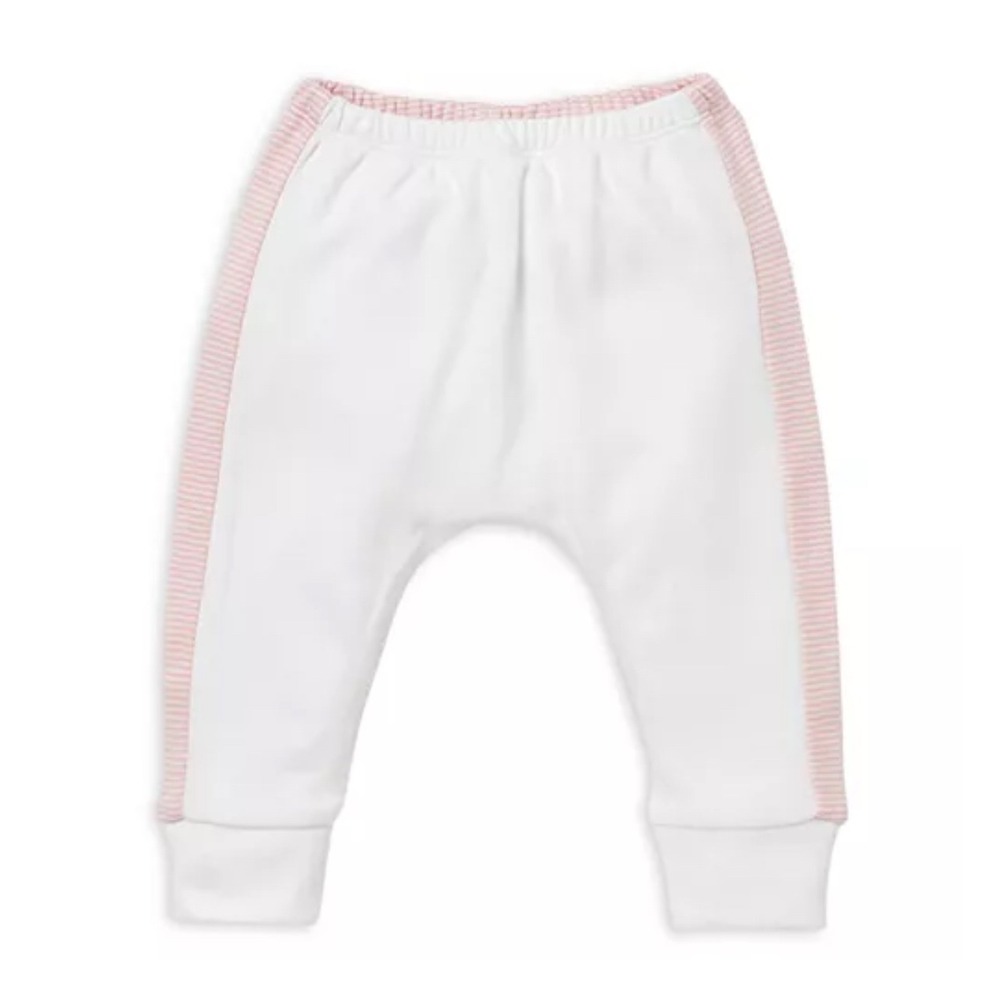 Baby MORI‎ Baby Girls Color Blocked Stripe Yoga Pants 3-6M Pink Organic Cotton